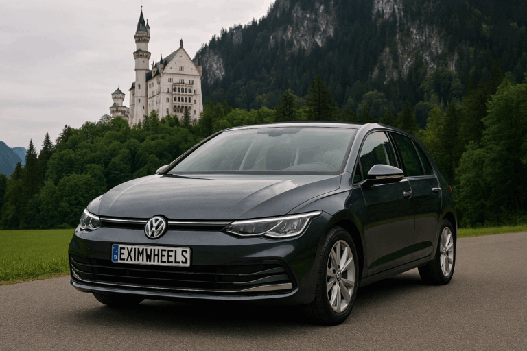 Volkswagen Golf parked in Germany, representing the most commonly imported modern car model.