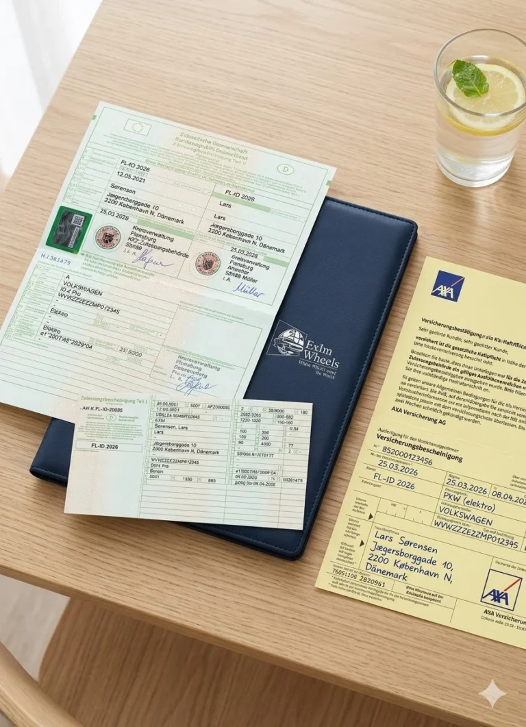 Professionel bilformidling og tyske registreringsdokumenter hos ExIm Wheels