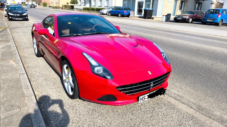 Red Ferrari California T imported to Germany ready for TÜV inspection.